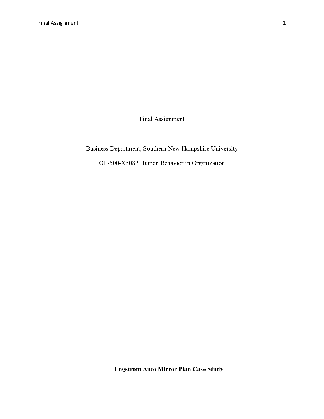 Preview image for Final Project.doc    Final Assignment  Business Department, Southern New Hampshire Univers